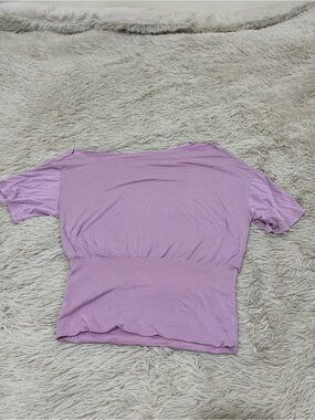 Women's Lilac Short Sleeve Cinched-Waist Tee